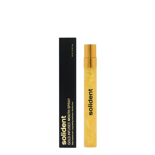 Освіжаючий спрей для порожнини рота Solident Gold-Infused Mouth Spray з колоїдним золотом