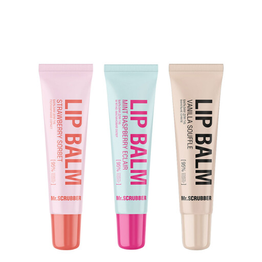 Бальзам для губ Vanilla Souffle+Mint Raspberry + Strawberry Sorbet Mr.SCRUBBER