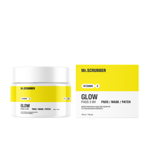 Висвітлювальні пади для обличчя Glow Vitamin C зі стабільним вітаміном С Mr.SCRUBBER