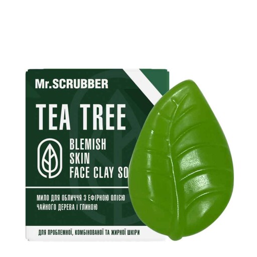Мило для обличчя і тіла з олією чайного дерева Blemish Skin Face Clay Soap Tea Tree Mr.SCRUBBER