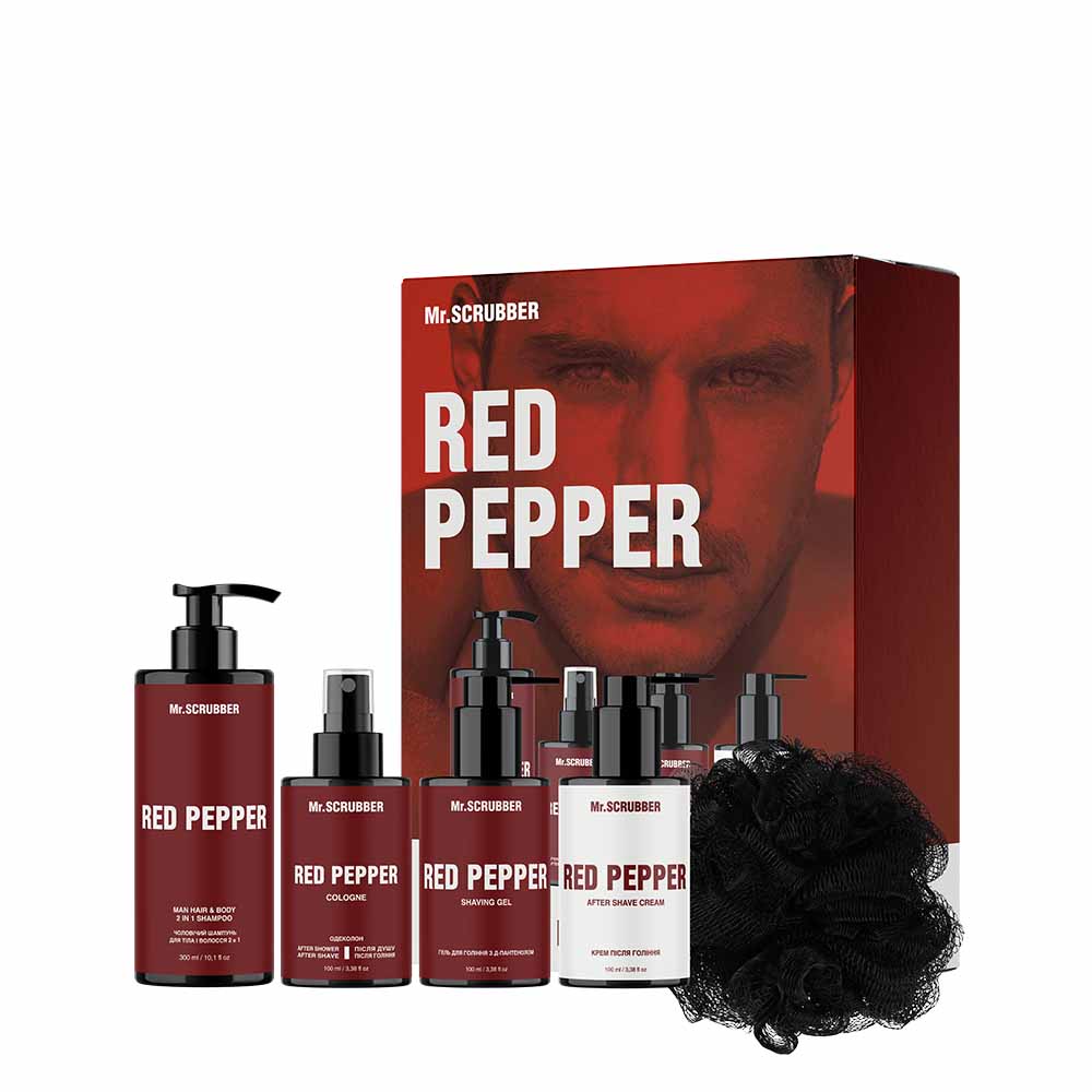 Парфумований набір косметики для чоловіків. Red Pepper Perfumed Men’s Essentials Set Mr.SCRUBBER