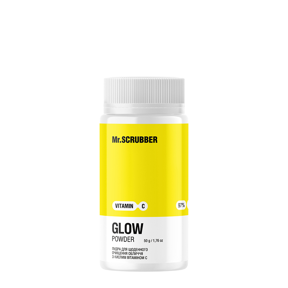 Пудра для щоденного очищення обличчя Glow Vitamin C з кислим вітаміном С Mr.SCRUBBER