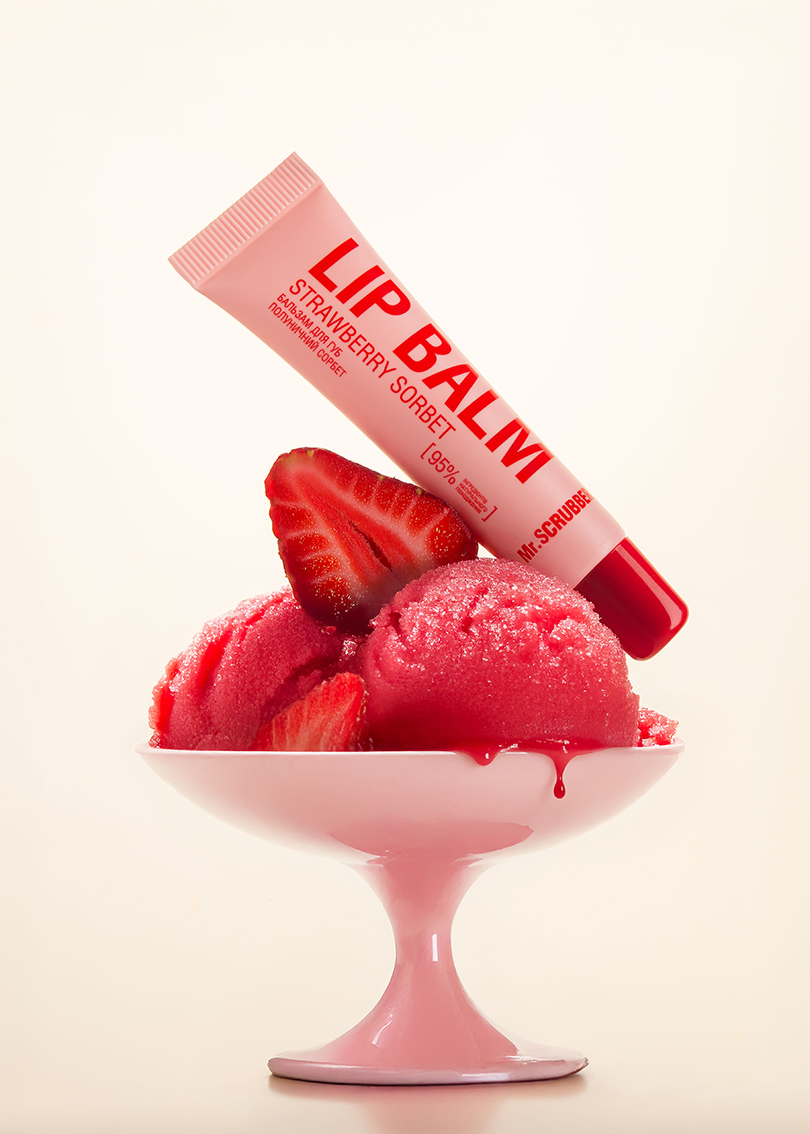 Бальзам для губ Lip Balm Strawberry Sorbet із ароматом полуничного сорбету Mr.SCRUBBER
