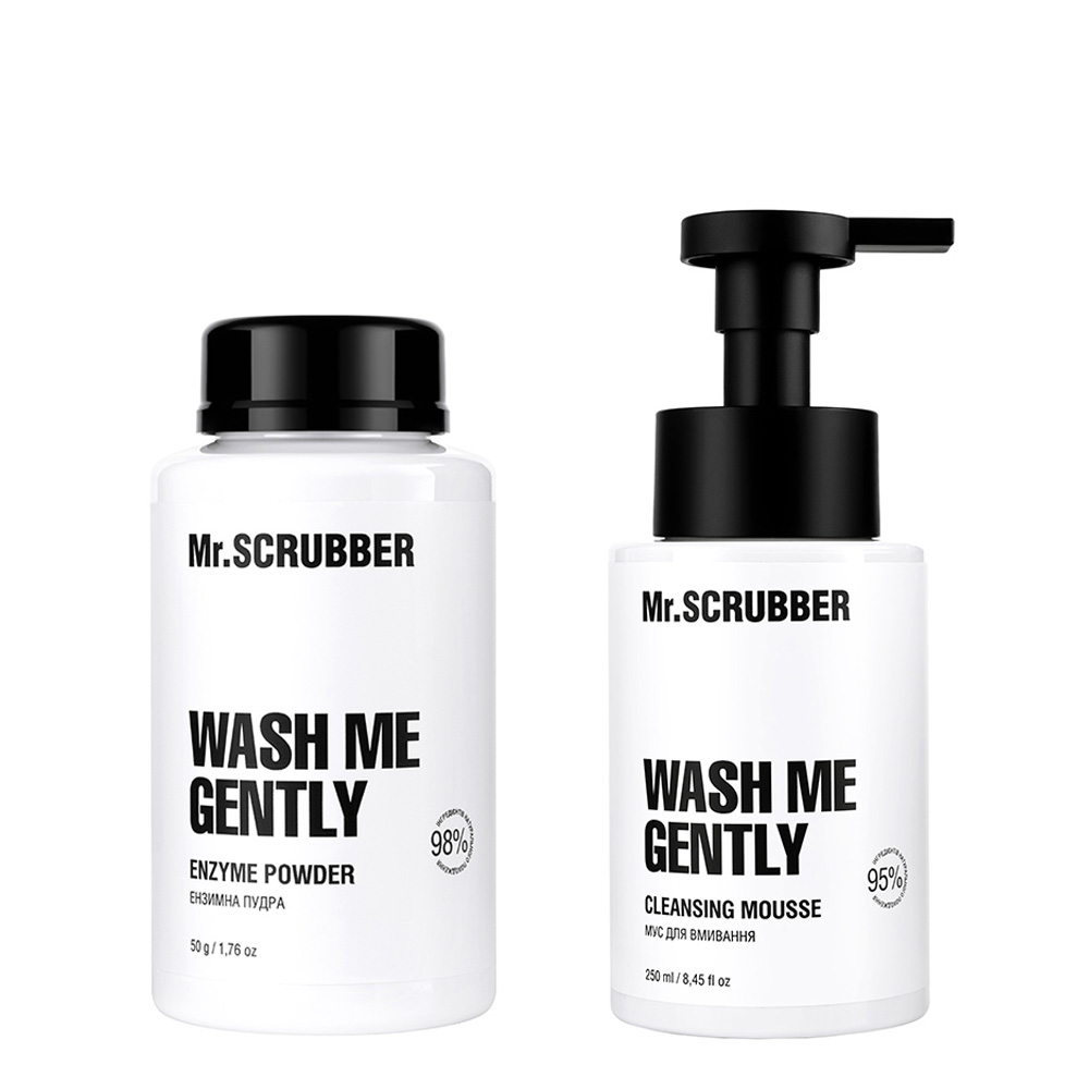Ензимна пудра + Мус для вмивання WASH ME GENTLY Mr.SCRUBBER