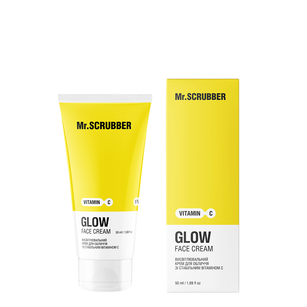 Висвітлювальний крем для обличчя Glow Vitamin C зі стабільним вітаміном С Mr.SCRUBBER