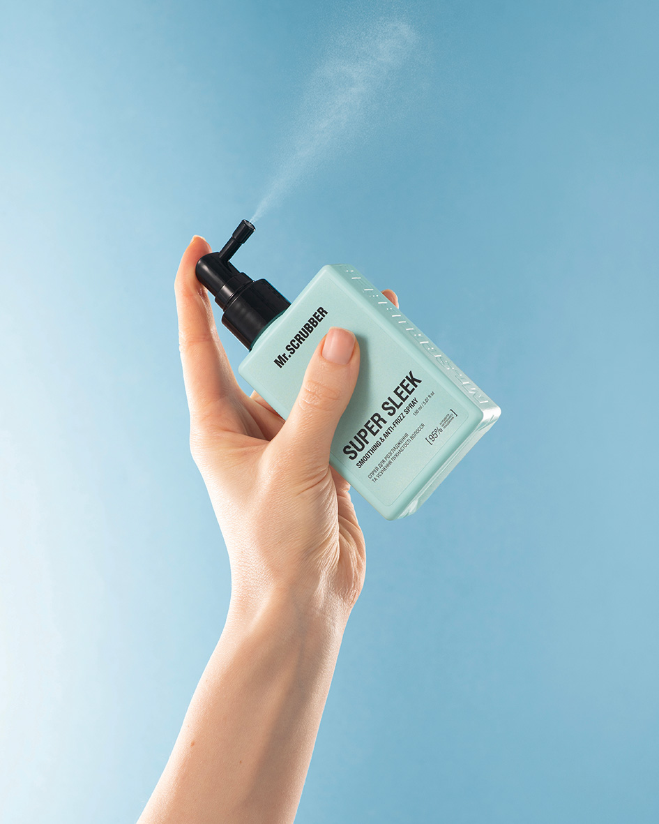 Спрей для розгладження та усунення пухнастості волосся Super Sleek Mr.SCRUBBER