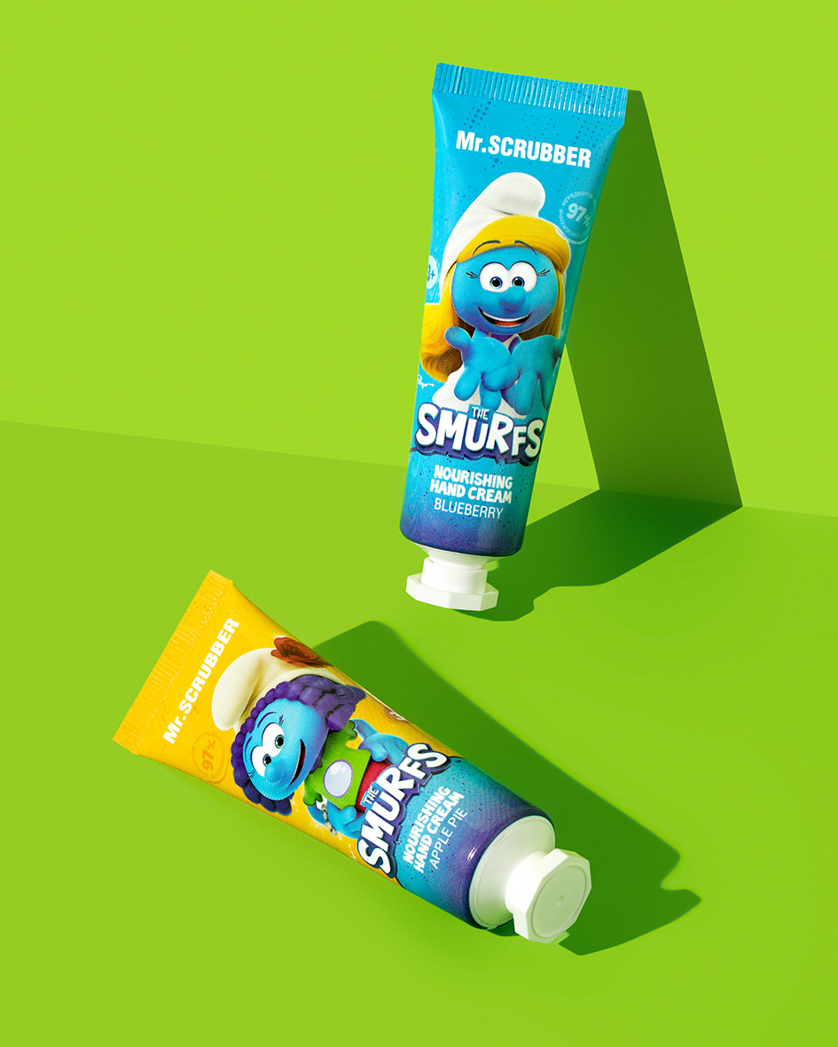 Парфумований живильний крем для рук The Smurfs із ароматом яблучного пирога Mr.SCRUBBER