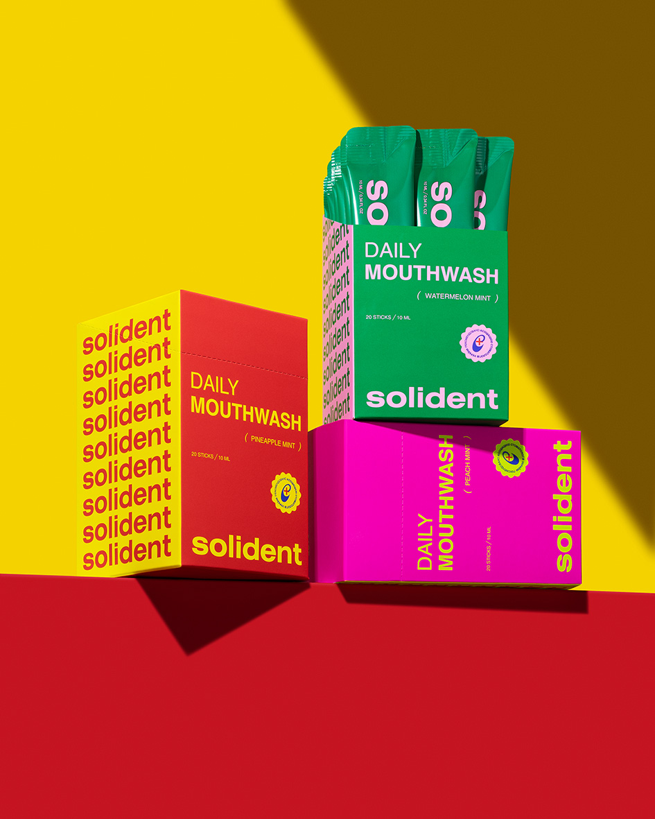 Набір ополіскувачів для ротової порожнини Solident Watermelon mint / кавун-м'ята