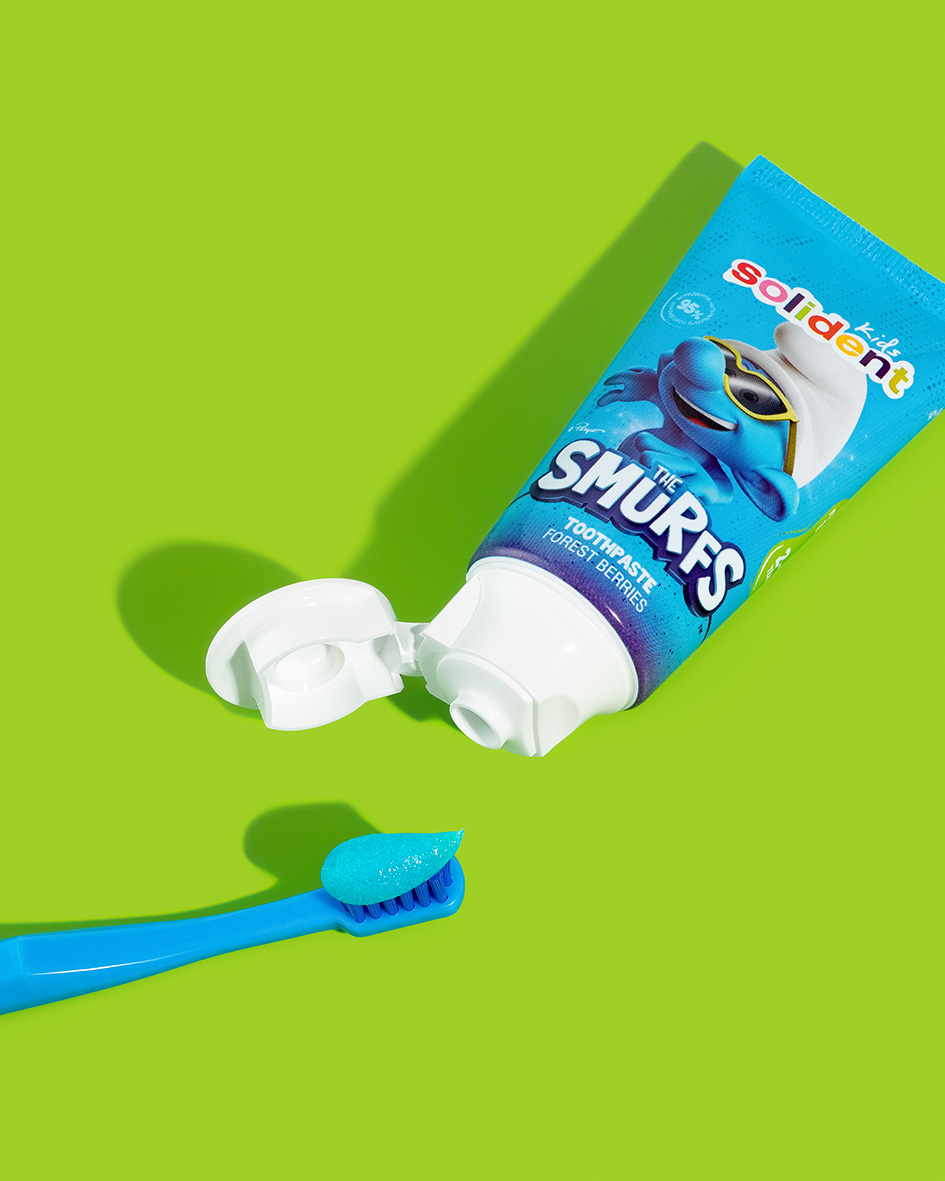Натуральна зубна паста Solident Kids / лісові ягоди The Smurfth з фтором 1000 ppm