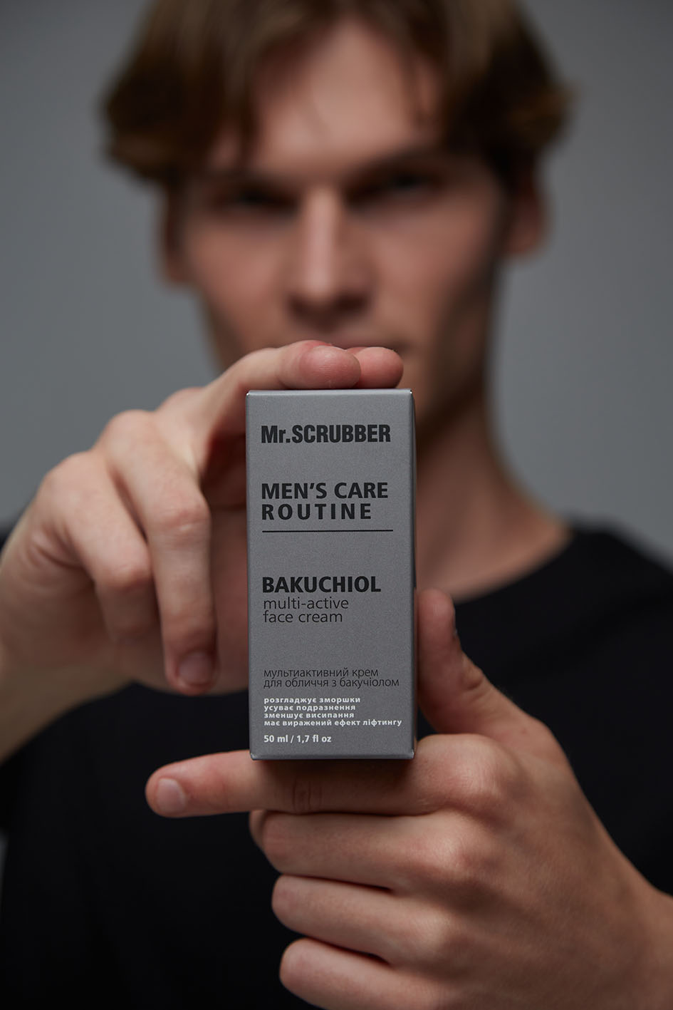 Мультиактивний крем для обличчя з бакучіолом Men`s Care Routine Mr.SCRUBBER