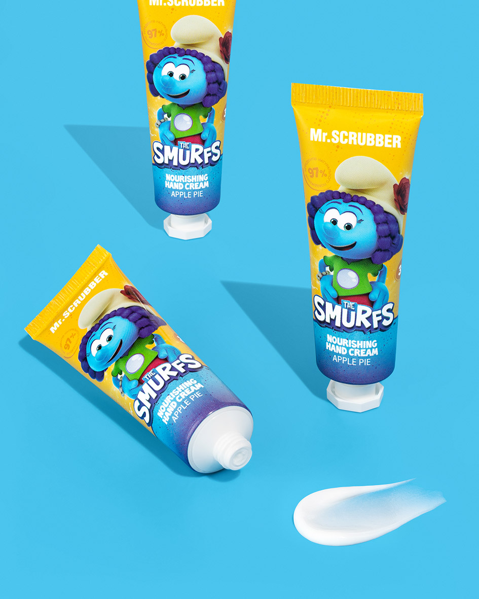 Парфумований живильний крем для рук The Smurfs із ароматом яблучного пирога Mr.SCRUBBER