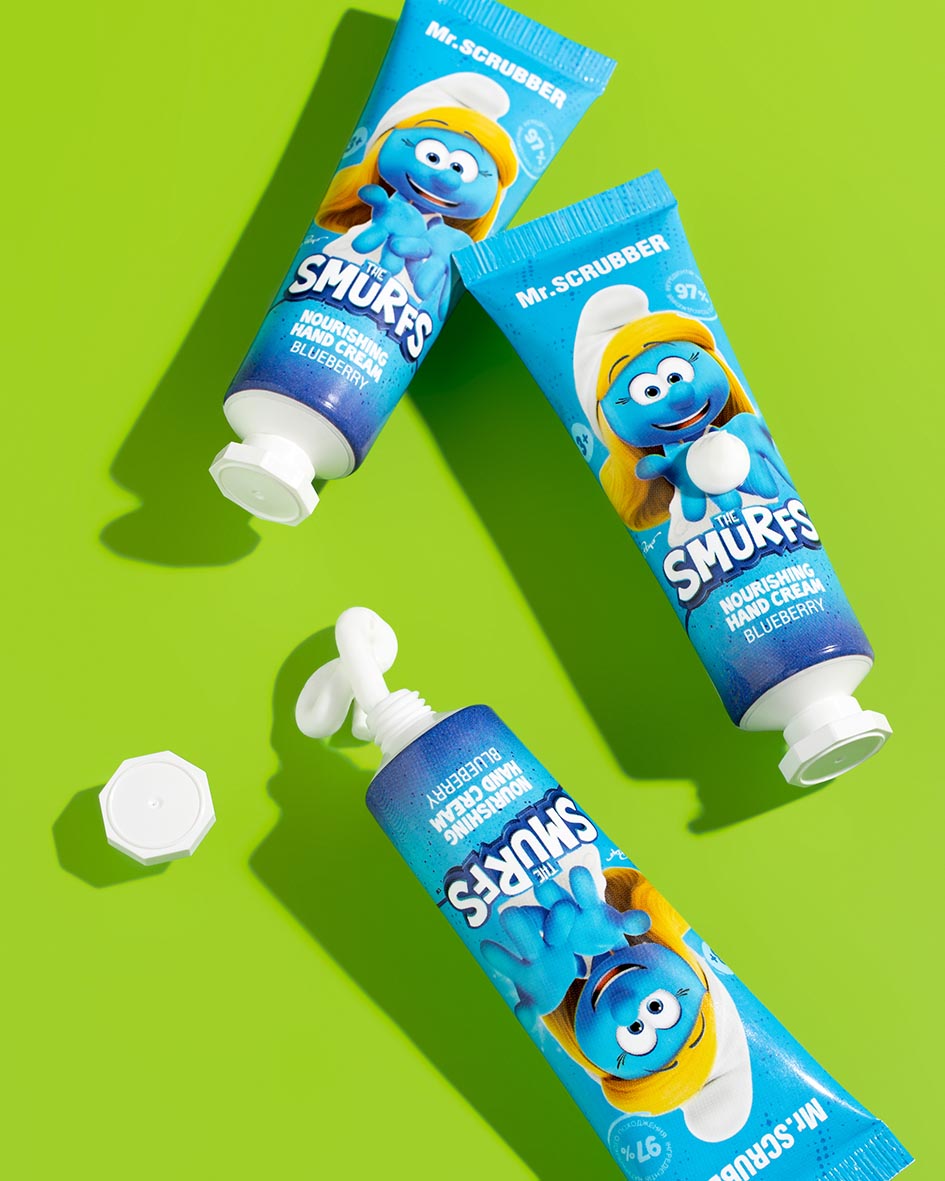 Парфумований живильний крем для рук The Smurfs із ароматом чорниці Mr.SCRUBBER